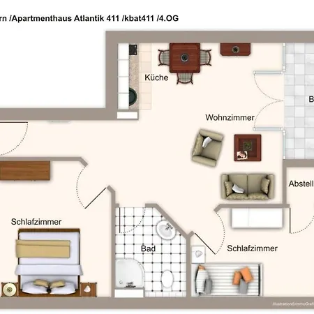 Apartmenthaus Atlantik Apartmenthaus Atlantik 411 公寓 Ostseebad Kühlungsborn